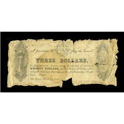 Sulpher Springs, TX- D.M. Connally $3 March 1, 1862 Med 