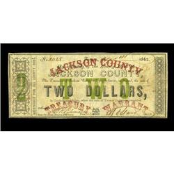 Texana, TX- Jackson County $2 Nov. 1, 1862 Medlar 4A ni 