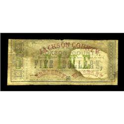 Texana, TX- Jackson County $5 1862A great town name ado 