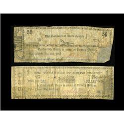 Tyler, TX- Smith County 50¢, $1 May 30, 1862 Medlar 2, 