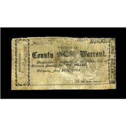 Victoria, TX- Victoria County $1 May 20, 1862 Medlar 1T 