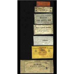 6 Different Mixed Scrip Items from MA,MS,NC,OH,RI,CSA, 