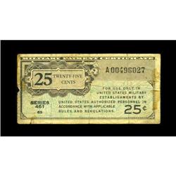 Series 461 25¢ Replacement Very Good. This is a new not 