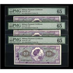 Series 651 $10 Two Consecutive Examples PMG Gem Uncircu 