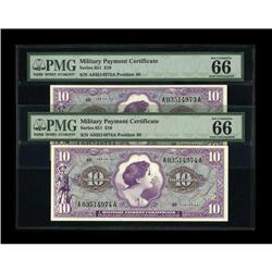Series 651 $10 Two Consecutive Examples PMG Gem Uncircu 