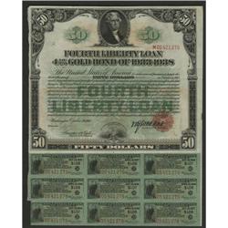 4 1/4% Fourth Liberty Loan $50 Bond Oct. 24, 1918. This 
