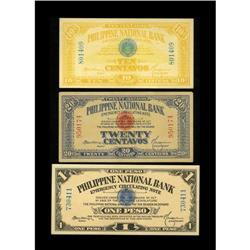 Philippines Philippine National Bank 1917 10¢, 20¢, 1Pe 