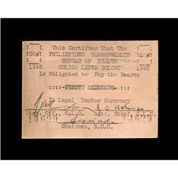 Philippines Culion Leper Colony 1942 First Issue 50¢/20 