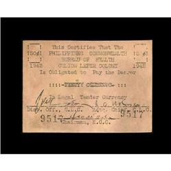 Philippines Culion Leper Colony 1942 First Issue 50¢/20 