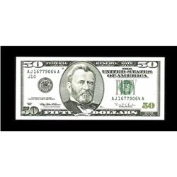 Fr. 2126-J $50 1996 Federal Reserve Note. Choice Crisp 