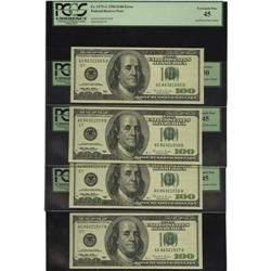 Fr. 2175-G $100 1996 Federal Reserve Notes. Four Exampl 