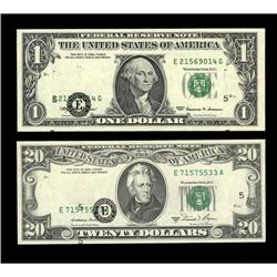 Shifted Third Printings.Fr. 1924-E $1 1999 Federal Rese 