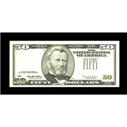 Fr. 2126-B $50 1996 Federal Reserve Note. Choice Crisp 