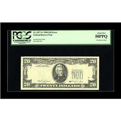 Fr. 2077-G $20 1990 Federal Reserve Note. PCGS About Ne 