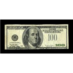 Fr. 2175-B $100 1996 Federal Reserve Note. Fine.The thi 