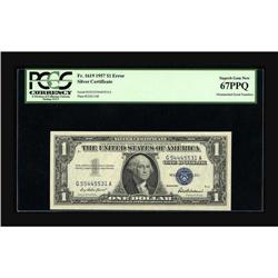Fr. 1619 $1 1957 Silver Certificate. PCGS Superb Gem Ne 