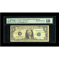 Fr. 1908-F $1 1974 Federal Reserve Note. PMG Very Good 
