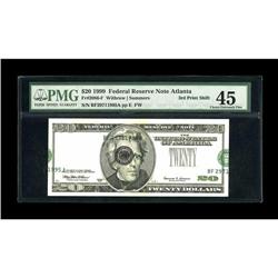 Fr. 2086-F $20 1999 Federal Reserve Note. PMG Choice Ex 