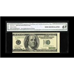 Fr. 2175-J $100 1996 Federal Reserve Note. CGA Gem Unci 
