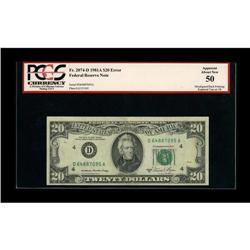 Fr. 2074-D $20 1981A Federal Reserve Note. PCGS About N 