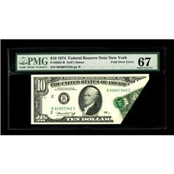 Fr. 2022-B $10 1974 Federal Reserve Note. PMG Superb Ge 