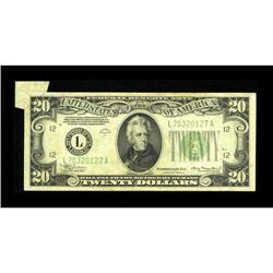 Fr. 2055-L $20 1934A Federal Reserve Note. Extremely Fi 