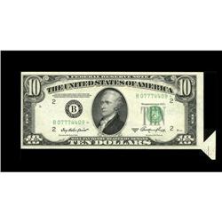 Fr. 2011-B* $10 1950A Federal Reserve Note. Choice Abou 