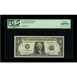 Fr. 1911-F $1 1981 Federal Reserve Note. PCGS Gem New 6 