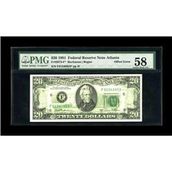 Fr. 2073-F* $20 1981 Federal Reserve Note. PMG Choice A 