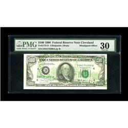 Fr. 2173-D $100 1990 Federal Reserve Note. PMG Very Fin 