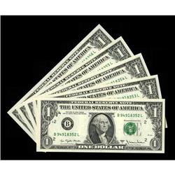 Fr. 1910-B $1 1977A Federal Reserve Notes. Five Consecu 
