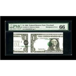 Fr. 1921-D $1 1995 Federal Reserve Note. PMG Gem Uncirc 