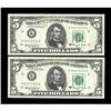Image 1 : Fr. 1967-K $5 1963 Federal Reserve Notes. Two Consecuti 