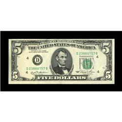 Fr. 1976-D $5 1981 Federal Reserve Note. About Uncircul 