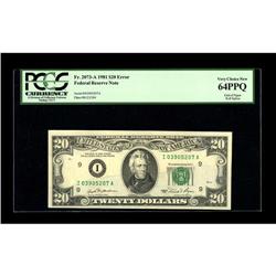 Fr. 2073-A $20 1981 Federal Reserve Note. PCGS Very Cho 