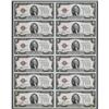 Image 1 : Fr. 1504 $2 1928C Legal Tender Notes. Uncut Sheet of 12 