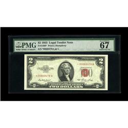 Fr. 1509* $2 1953 Legal Tender Star. PMG Superb Gem 67 