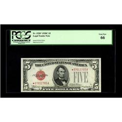 Fr. 1528* $5 1928C Legal Tender Note. PCGS Gem New 66.T 
