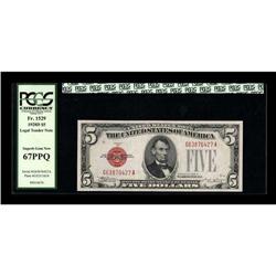 Fr. 1529 $5 1928D Legal Tender Note. PCGS Superb Gem Ne 