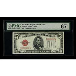 Fr. 1529 $5 1928D Legal Tender Note. PMG Superb Gem Unc 