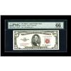 Fr. 1533* $5 1953A Legal Tender Star Note. PMG Gem 66 