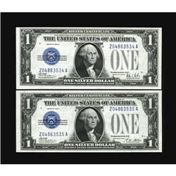 Fr. 1602/1601 $1 1928B/1928A Silver Certificates. Rever 