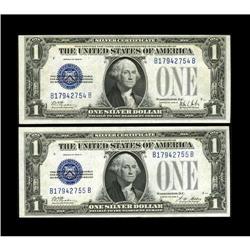 Fr. 1602/1601 $1 1928B/1928A Silvers Reverse Changeover 