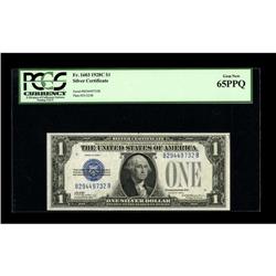 Fr. 1603 $1 1928C Silver Certificate. PCGS Gem New 65PP 