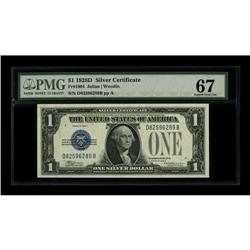 Fr. 1604 $1 1928D Silver Certificate. PMG Superb Gem Un 
