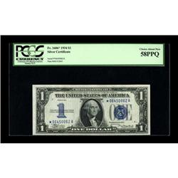 Fr. 1606* $1 1934 Silver Certificate. PCGS Choice About 