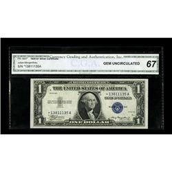 Fr. 1607* $1 1935 Silver Certificate. CGA Gem Uncircula 