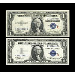 Fr. 1609/1610 $1 1935A R & S Silver Certificates. About 
