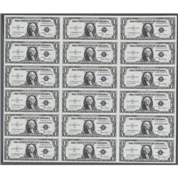 Fr. 1613N $1 1935Ds Silver Certificates. Uncut Sheet of 