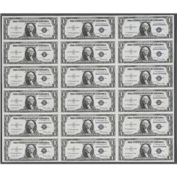 Fr. 1614 $1 1935E Silver Certificates. Uncut Sheet of 1 